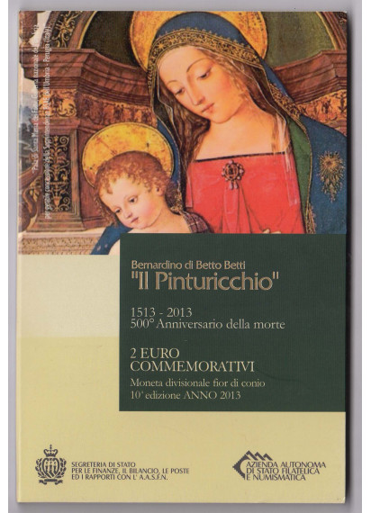 2013 - Pinturicchio 500° Anniversario della Morte 2 € in Folder San Marino